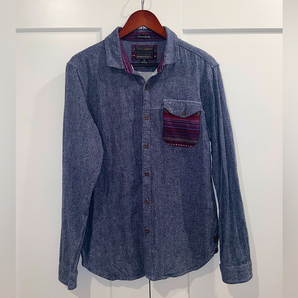 Men’s Billabong Flannel Long Sleeve Button Down Shirt Size Medium